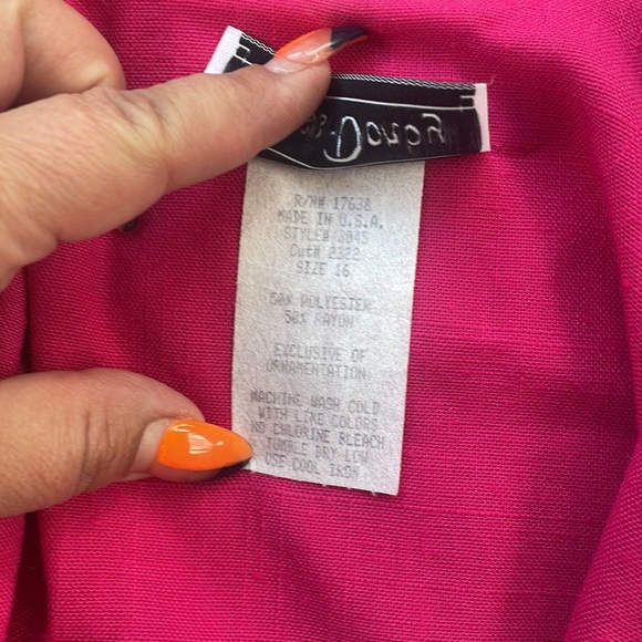 Miss Dorby Vintage Collared Button Down Dress Hot Pink 16 - Picture 6 of 7